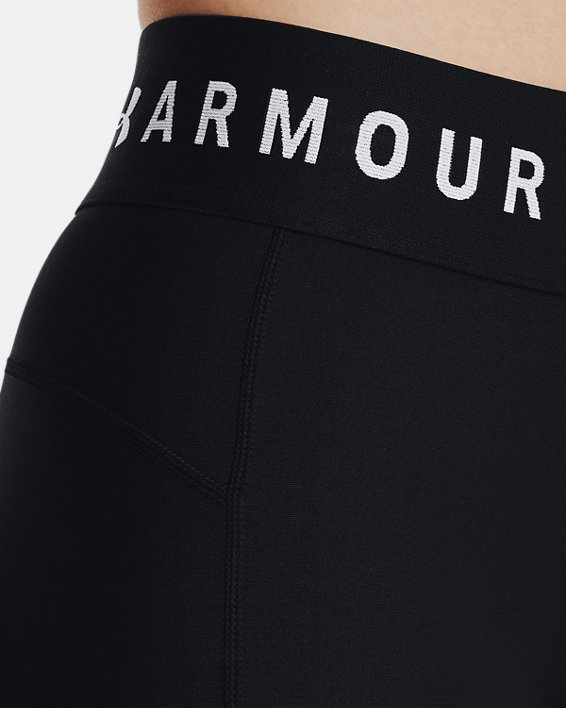 Women's HeatGear® Armour Branded WB Full-Length Leggings, Black, pdpMainDesktop image number 4
